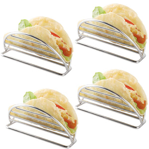 YellRin Taco Holder Stand Stainless Steel Taco Rack Tray Stand Up Holders Kitchen Set for Tortillas, Burritos, Parties & Restaurants (Taco Holders)