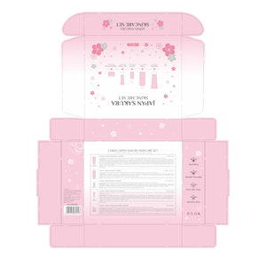 Skin Care Set JAPAN SAKURA Beauty Gift Sets Skin Care Kit with Cleanser, Toner, Lotion, Serum, Eye Cream, Face Cream, Make up Primer Travel Kit for Women Wife Mom 7pcs