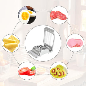 Egg Slicer Hard Boiled Eggs Slicer Stainless Steel Wire Egg Slicer Heavy Duty Aluminium Egg Cutter for Egg Strawberry Soft Fruit