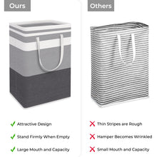 Load image into Gallery viewer, HomeHacks 2 Pack Large Laundry Baskets, Waterproof, Freestanding Laundry Hampers, Collapsible Clothes Hamper with Reinforced Handles in Laundry Room, College Dorm, Bathroom, Bedroom (Grey, 75Lx2)