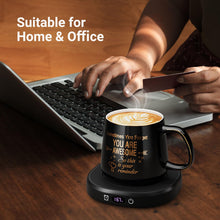 Load image into Gallery viewer, Coffee Mug Warmer &amp; You are Awesome Mug Set, Electric Cup Warmer for Desk Office Home, Beverage Warmer with 3 Temperature Setting, 8-Hours Auto Shut Off, Best Birthday Present Ideas for Women