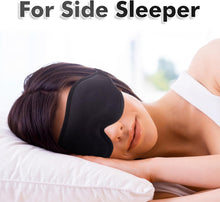 Load image into Gallery viewer, Sleep Eye Mask for Men Women, Sleeping Mask for Side Sleeper, Travel Blackout Night Blindfold Eye Shade Cover with Adjustable Strap (Black)