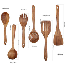 Load image into Gallery viewer, Wooden Cooking Utensils Set 4-Piece Wood Kitchen Utensil Set for Non Stick Cookware Wooden Spatula,Fork,Turner,Ladle,Strainer Spoons