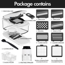 Load image into Gallery viewer, Vegetable Chopper With Container, Multifunctional Food Chopper Onion &amp; Vegetable Cutter Dicer With 8 Blades, Carrot &amp; Veggie Slicer 2 Blades