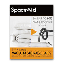 Load image into Gallery viewer, SpaceAid Jumbo Vacuum Storage Bags, Space Saver Sealer Compression Bags for Comforters, Blankets, Pillows, Bedding, Clothes (X-Large 3 Pack)
