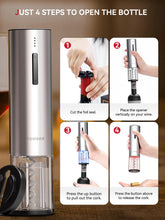 Load image into Gallery viewer, Rechargeable Electric Wine Gift Set - Aerator, Vacuum Stoppers, Foil Cutter and Bottle Opener for Home Bar and Outdoor Parties