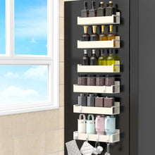 Load image into Gallery viewer, 4 Pack Magnetic Spice Rack Organizer for Refrigerator and Oven, Black Fridge Organizers and Storage for Kitchen