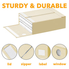 Load image into Gallery viewer, SpaceAid 8 Pack Bed Sheet Organizers and Storage, Foldable Sheet Organizer for Linen Closet, Sheets Set Folder Keeper with Window XL (Queen &amp; King Size) Bedding Container (Beige, 8 Pack)