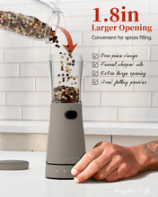Load image into Gallery viewer, Electric Salt and Pepper Grinder Set with Storage Base, Stainless Steel Rechargeable Salt and Pepper Grinder Set with 4.5 oz Large Capacity, 1.8&quot; Wide Mouth, Adjustable Coarseness, Ideal for Kitchen