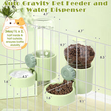Load image into Gallery viewer, Hanging Automatic Pet Food Water Dispenser, 1L Auto Gravity Pet Feeder and 1L Water Dispenser Set, 34oz Cage Cat Dog Food and Water Dispenser for Kitten Puppy Bunny Guinea Pig (White)