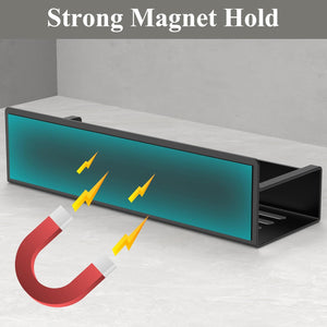 Magnetic Water Bottle Holder for Refrigerator, Cup Holder Organizer for Stanley and Tumbler for Kitchen, Black