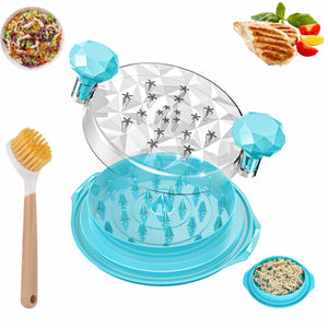 Meat Shredder Tool | 10” BPA Free Chicken & Pork Food Shredder with 360° Rotating Lid - Meal Prep Essentials - Non-Slip Base, Dishwasher Safe, and Includes Cleaning Brush