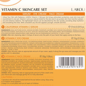 Skin Care Set Vitamin C Women Beauty Gift Sets Skin Care Kit with Cleanser, Toner, Serum, Eye Cream, Face Cream Travel Kit for Women Teen Girls Mom Daughter Birthday TSA-friendly Sizes 5pcs