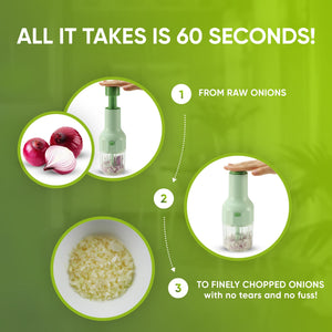Brieftons Express Manual Food Chopper: 6.8-Cup, Hand Chopper Vegetable Cutter to Chop Veggies, Fruits, Herbs, Garlic Onion Chopper for Salsa, Salad, Pesto, Hummus, Guacamole, Coleslaw, Indian Cooking
