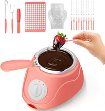Load image into Gallery viewer, 8.45oz Melting Fondue Pot, MINI Electric Chocolate Melting Set, Chocolate Fondue Fountain, Warmer Machine for Milk Chocolate, Cheese, Butter, Candy, Pink