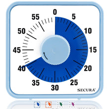 Load image into Gallery viewer, Secura 60-Minute Visual Countdown Timer, 7.5-Inch Oversize Classroom Visual Timer for Kids and Adults, Durable Mechanical Kitchen Timer Clock with Magnetic Backing (Blue)