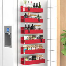 Load image into Gallery viewer, Metal 4 Pack Magnetic Spice Storage Rack Organizer for Refrigerator and Oven, Black Fridge Organizers and Storage