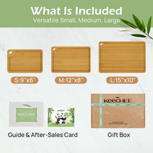 Load image into Gallery viewer, Bamboo Cutting Board, Durable Wood Cutting Boards for Kitchen with Deep Juice Grooves &amp; Built-in Handles, Ideal Charcuterie &amp; Chopping for Meat, Vegetables and Fruits Ideal Kitchen Gifts