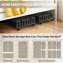 Load image into Gallery viewer, 2 Pack Bamboo Under Bed Storage with Wheels, 39”x20”x7.8” Lager Under Bed Storage Containers (Brown)