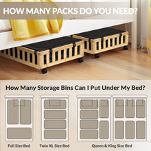 Load image into Gallery viewer, 2 Pack Bamboo Under Bed Storage with Wheels, 39”x20”x7.8” Lager Under Bed Storage Containers (Brown)