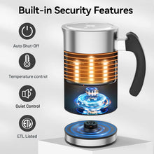 Load image into Gallery viewer, Secura Electric Milk Frother, Automatic Milk Steamer Warm or Cold Foam Maker for Coffee, Cappuccino, Latte, Stainless Steel Milk Warmer with Strix Temperature Controls