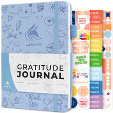 Load image into Gallery viewer, Clever Fox Gratitude Journal – Happiness, Positivity &amp; Affirmation Daily Journal – Inspirational Daily Notebook – 3 Months, A5 (Aquamarine)