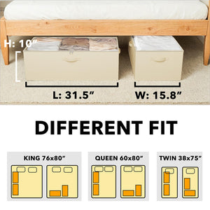 SpaceAid 2 Pack 10" High Under Bed Storage Containers, Large Underbed Storage Organizer Bins with Lids for Bedroom, Dorm, Clothes, Closet Organization, Bed Sheets and Blankets (Gray)