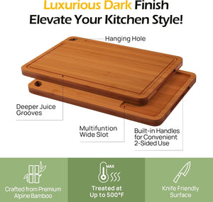 Bamboo Cutting Board with Non-Slip Silicone Feet
