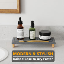 Load image into Gallery viewer, SpaceAid DryingNeat Sink Organizer, Instant Dry Sink Caddy Organizers, Kitchen Sponge Soap Holder Dispenser, Countertop Fast Drying Rack (Bamboo Feet, Gray)
