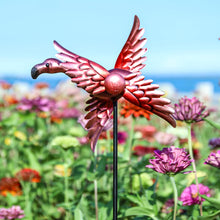 Load image into Gallery viewer, WONDER GARDEN Wind Spinners Outdoor - 2 Pack Small Metal Flamingo Wind Spinner Windmill, Wind Sculpture for Yard Patio Lawn Decor
