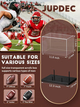 Load image into Gallery viewer, JupDec Baseball Display Case with Wood Stand, Clear Acrylic Stable &amp; Secure Game Ball Holder Showcase, UV Protection Souvenirs and Collectibles Box with Turf, Ideal Gift for Autograph Single MLB Ball