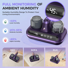Load image into Gallery viewer, Mattress Vacuum Cleaner - 5-in-1 Cordless Bed Vacuum Cleaner, Powered by UV-C Light &amp; Ultrasonic Technology, 16Kpa Strong Suction,Low Noise,Suitable for Dust, Pet Hair, Etc.