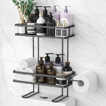 Load image into Gallery viewer, Over Toilet Storage, Bathroom Organizers and Storage Shelves, Black, 2 Tier