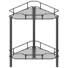Load image into Gallery viewer, 4 Tier Floor Standing Corner Shower Caddy Organizer Shelf with Hooks, Bathroom Shelves Stand Rack, Black