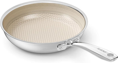 Redchef Ceramic Frying Pan, Hybrid Non Stick 8 Inch Frying Pan Omelette Egg, Tri-Ply Stainless Steel Skillet, Non Toxic, PFAS PFOA & PTFE Free, Dishwasher & Oven Safe, Compatible with All Cooktops