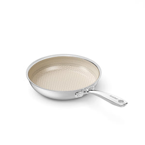Redchef Ceramic Nonstick Frying Pan 9.5-Inch with Honeycomb Coating, Stay-Cool Handle, Dishwasher & Oven Safe, Induction Ready, PTFE PFAS-Free, All Cooktops
