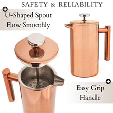 Load image into Gallery viewer, Mixpresso Stainless Steel French Press Coffee Maker 27 Oz 800 ml, Double Wall Insulated French Press Stainless Steel &amp; Tea Brewer Easy Clean &amp; Easy Press Strong Quality Metal Coffee Press.