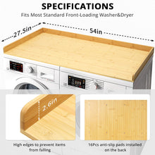 Load image into Gallery viewer, Washer Dryer Countertop, 27.5&quot; x 54&quot; Bamboo Washer and Dryer Countertop for Laundry Room Organization(Retro Brown)