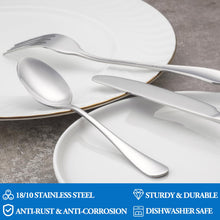 Load image into Gallery viewer, 16 Pcs Forks and Spoons Silverware Set,Food Grade Stainless Steel Flatware Cutlery Set for Home,Kitchen and Restaurant,Mirror Polished,Dishwasher Safe - 8 Dinner Fork(8 inch) and 8 Teaspoon(6.5 inch)