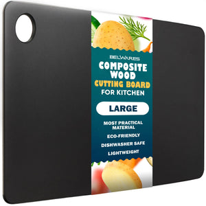 Dishwasher Safe Cutting Boards for Kitchen - Large Composite Wood Cutting Boards - Thin, BPA Free & Eco-Friendly Chopping Board (14.5 x 11.25 Inch, Natural)
