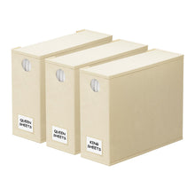 Load image into Gallery viewer, SpaceAid 8 Pack Bed Sheet Organizers and Storage, Foldable Sheet Organizer for Linen Closet, Sheets Set Folder Keeper with Window XL (Queen &amp; King Size) Bedding Container (Beige, 8 Pack)
