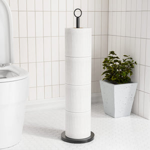 Toilet Paper Holder Stand(with Reserve Function), Free-Standing Spare Rolls Storage Holder, Stainless Steel