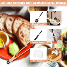 Load image into Gallery viewer, Umite Chef Silicone Kitchen Cooking Utensil Set, 43 pcs Spatula Set with Stainless Steel Handle, Non-stick Heat Resistant - Best Cookware Set-(Khaki)