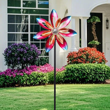 Load image into Gallery viewer, WONDER GARDEN Wind Spinners for Yard and Garden-Solar Wind Spinner - 5.2 FT Wind Sculptures &amp; Spinners Windmill with LED Light Glass Ball for Garden Patio Outdoor Decor