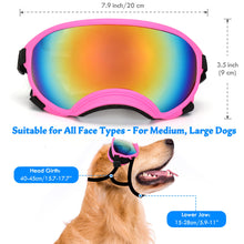 Load image into Gallery viewer, Large Dog Sunglasses Dog Goggles Pet Glasses Pet Eyewear with Adjustable Strap,Glasses for Medium Large Dog Swimming Skating Glasses UV Proof Windproof Dustproof