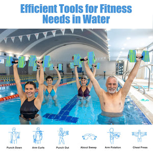 Triangular Aquatic Exercise Dumbbells, 2PCS Water Dumbbells, EVA Foam Water Weights, Water Fitness Exercises Equipment for Youth, Women, Adults