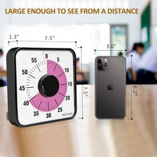 Load image into Gallery viewer, Secura 60-Minute Visual Countdown Timer, 7.5-Inch Oversize Classroom Visual Timer for Kids and Adults, Durable Mechanical Kitchen Timer Clock with Magnetic Backing (Blue)