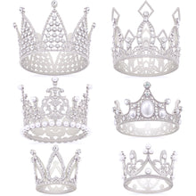 Load image into Gallery viewer, Gold Crown Cake Topper, 6 Pieces Happy Birthday Cake Toppers, Princess Crown Cake Decorations, Mini Crowns for Flower Arrangements, Birthday, Wedding, Party Decor (Gold-Ⅰ, 6)
