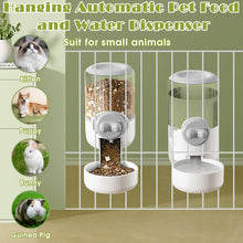 Load image into Gallery viewer, 0.9L Hanging Automatic Cat Water Dispenser, 1.3L Auto Gravity Pet Feeder, Cage Cat Dog Food and Water Dispenser Set for Kitten Puppy Bunny Guinea Pig (Gray)