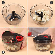 Load image into Gallery viewer, Manual Food Chopper Vegetable Cutter, Hand String Vegetable Chopper Onions Cutter for Vegetable Fruits Nuts BPA Free Food Safe Material, 550ml Gray